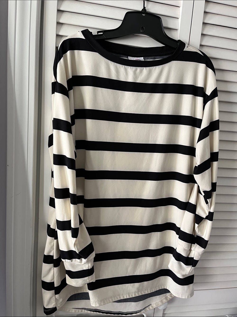 LuLaRoe Black and White Striped Top